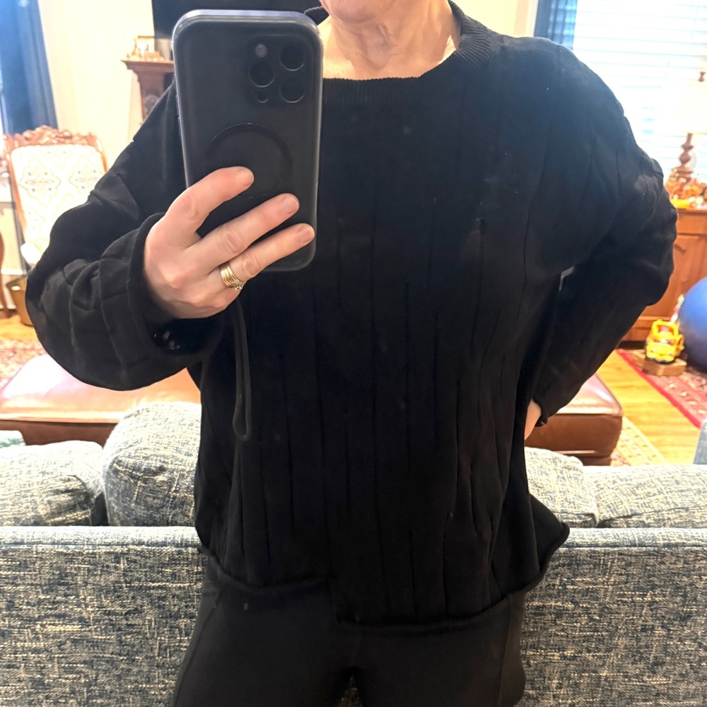 Cynthia Ashby Black Cotton Sweater